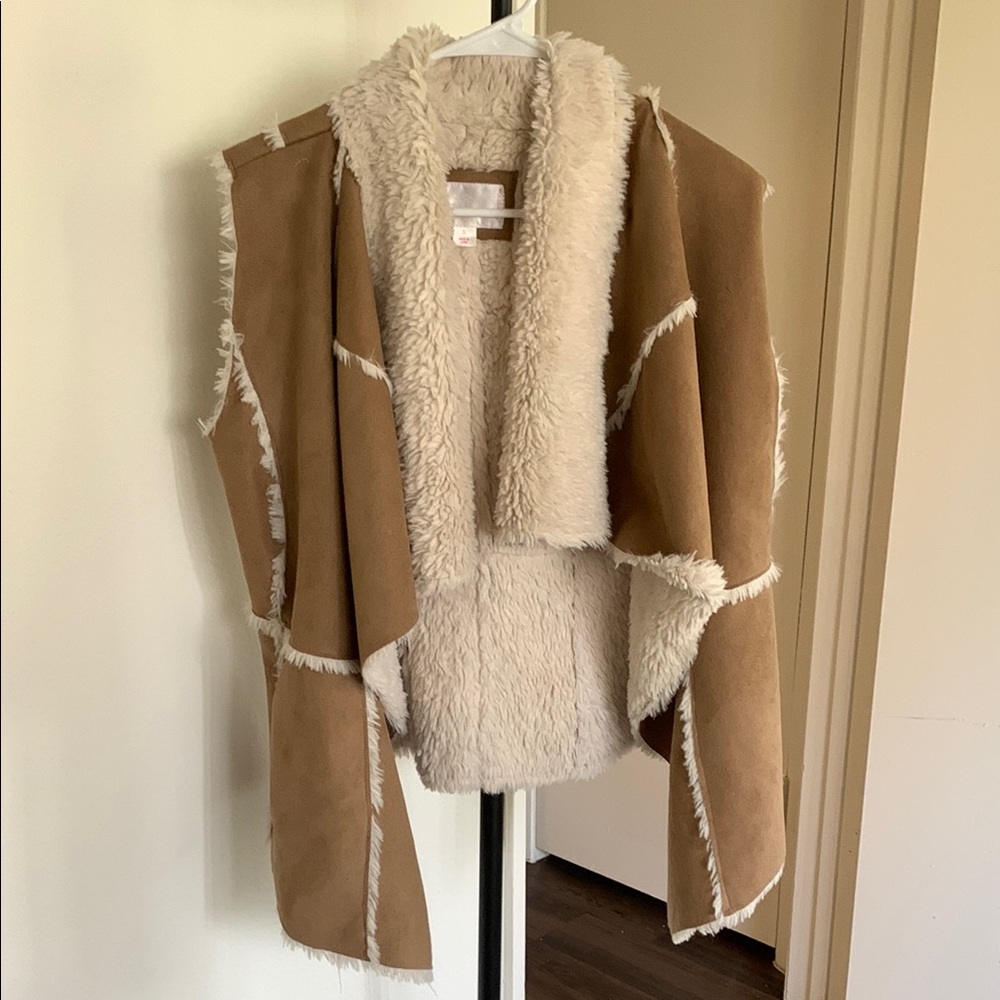 Tan Shearling Vest